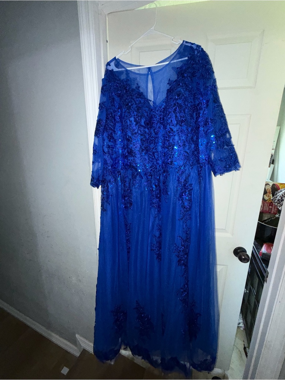 Elegant Royal Blue Evening Gown plus size